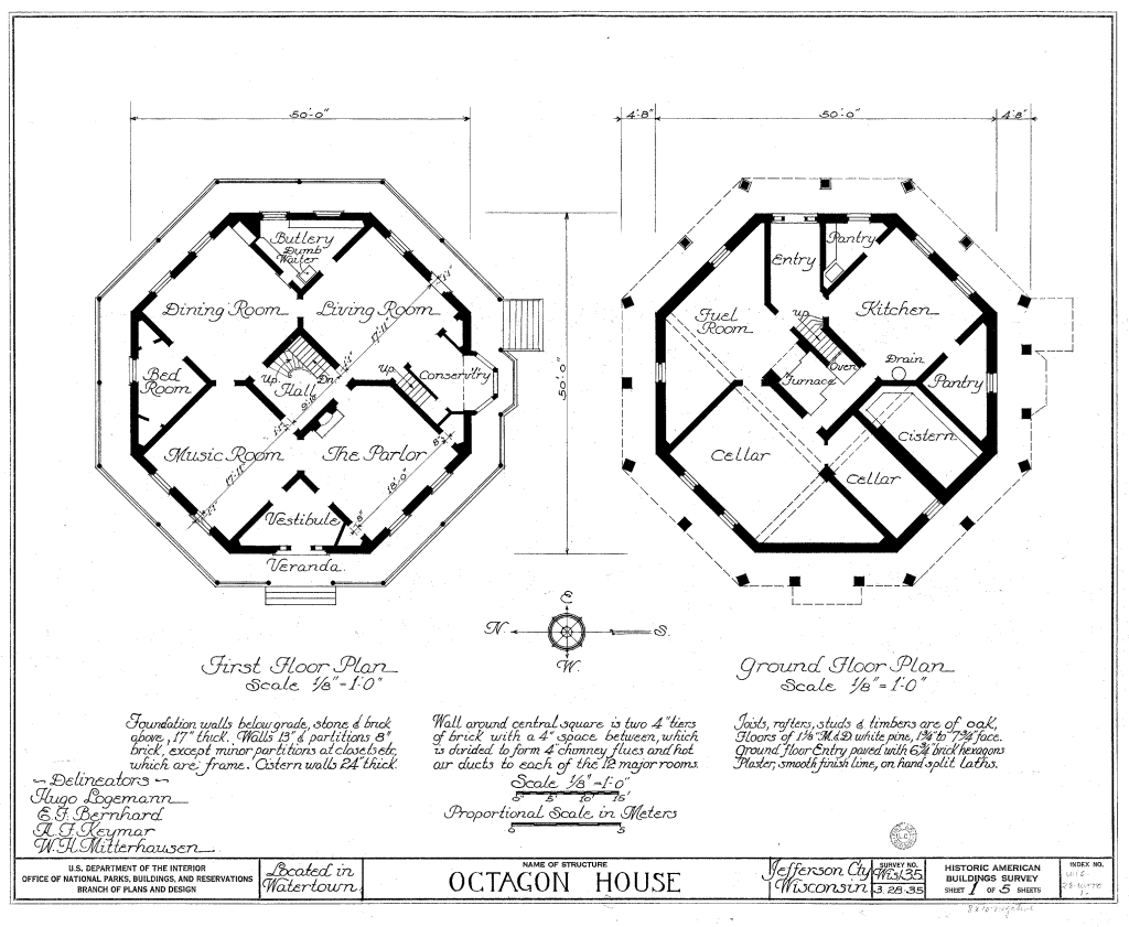 Watertown Octagon House plans