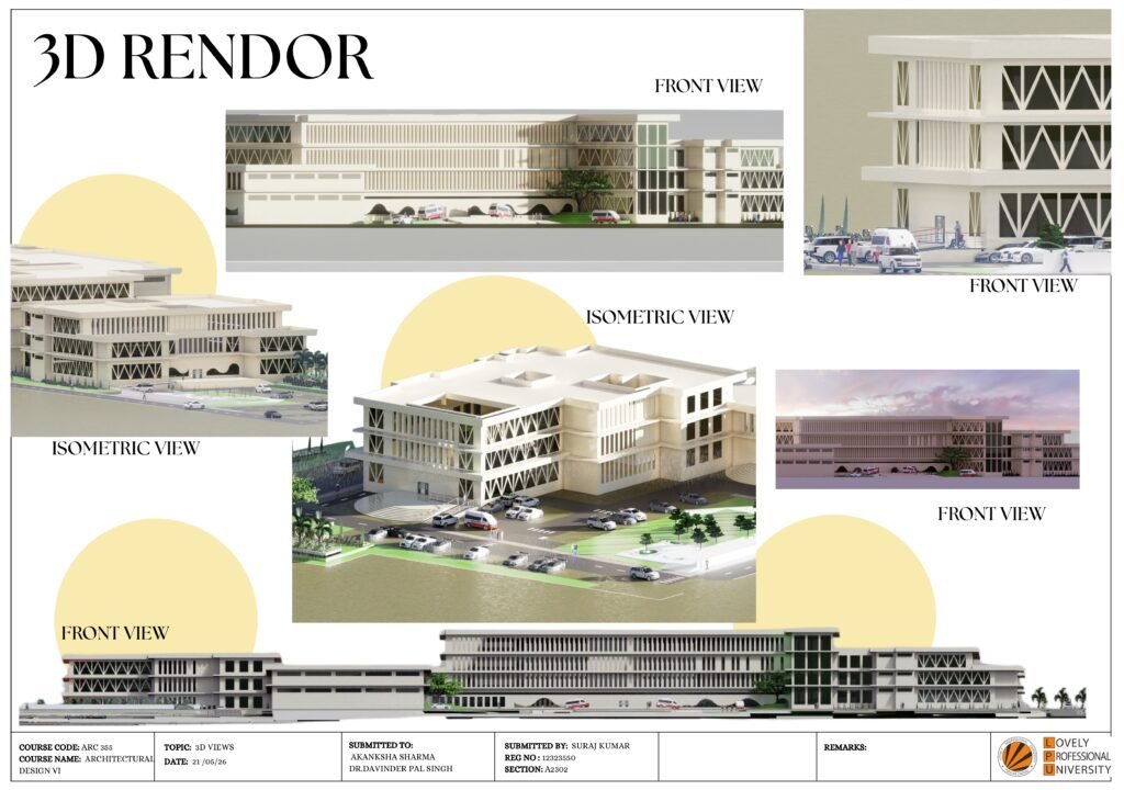 3D Render Views - Hospital Design Project